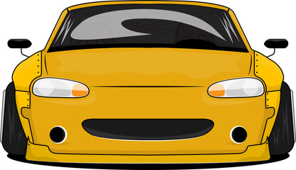 orange cute stanced roadster car miata