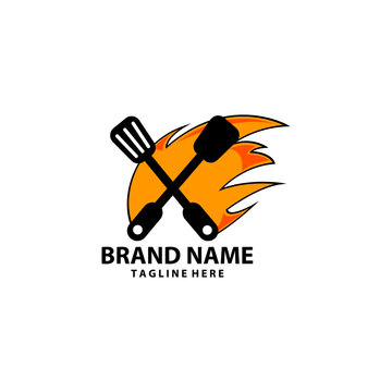 barberque restaurant logo design vector