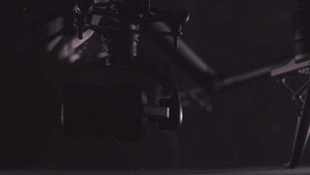 close-up elements on a quadcopter cinematic shot
