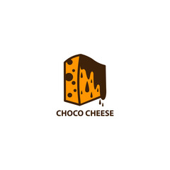 chocolate cheese bar logo design vector