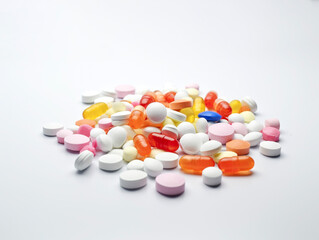薬　白背景　AI生成画像　ジェネレーティブAI