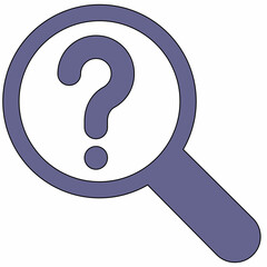 Magnifying glass question mark decoration design.