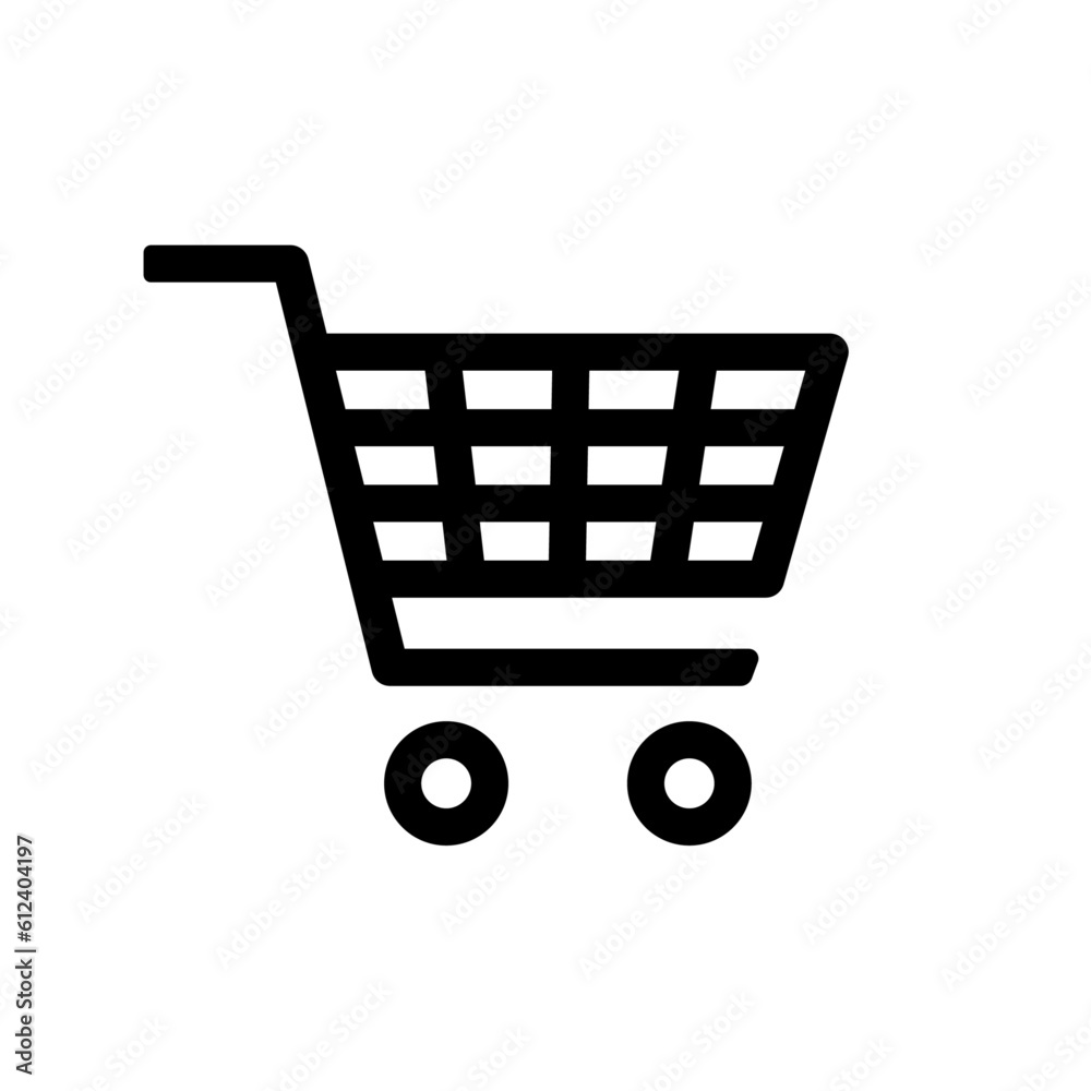 Wall mural shopping cart, buy vector icon, icon shopping cart in outline style.