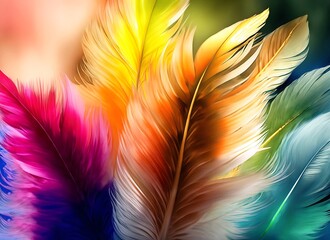 Multi color feather background