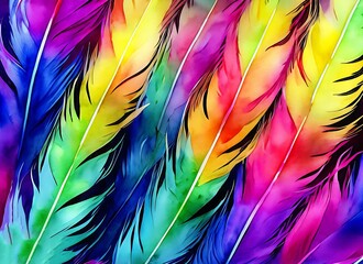 Multi color feather background