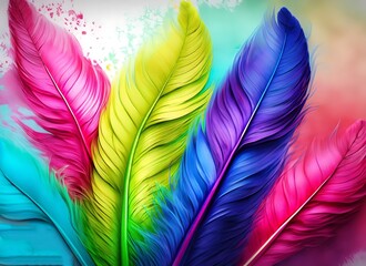 Multi color feather background