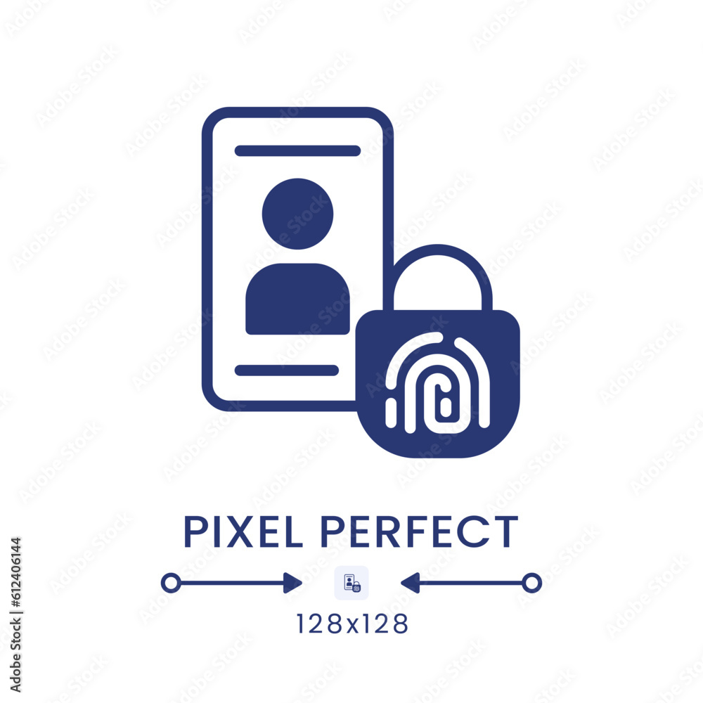 Aufkleber multi-factor authentication black solid desktop icon. security system. device protection. pixel perf