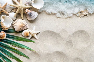 Fototapeta na wymiar beach and sea, with a summer background texture