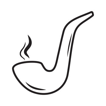 vector of the icon of the men's leisure line with a smoking pipe. men's signboard for relaxing with a smoking pipe. isolated contour symbol black illustration stencil