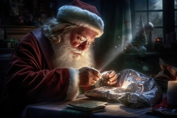 Fototapeta premium Santa Claus portrait - Illustration created with generative ai