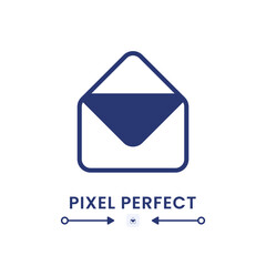 Email black solid desktop icon. Message receiving. Online communication. Digital service. Pixel perfect 128x128, outline 4px. Silhouette symbol on white space. Glyph pictogram. Isolated vector image