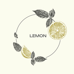 wreath of lemons and mint leaves