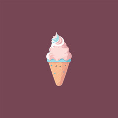 A cute Ice cream vector.