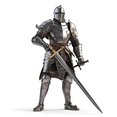 Knight isolated on white background, ai generated