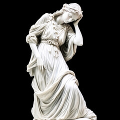 A woman stands in marble, hands on hips, chin raised proudly. - generative ai.