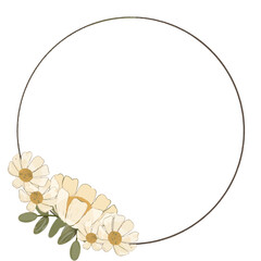 watercolor chamomile flower wreath