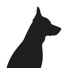Dog profile black silhouette. Vector illustration isolated on a white background