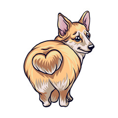 A cute corgi cartoon vector icon illustration. animal nature icon concept isolated premium PNG. flat cartoon style.