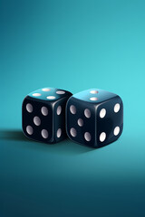 two dice on a blue background