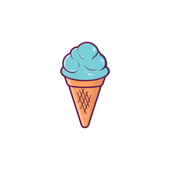 Ice Cream Illustration Logo Template with Simple Vector Concept.