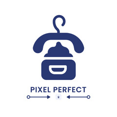 Clothes and cosmetics black solid desktop icon. Online shopping. Fashion and beauty retailer. Pixel perfect, outline 4px. Silhouette symbol on white space. Glyph pictogram. Isolated vector image