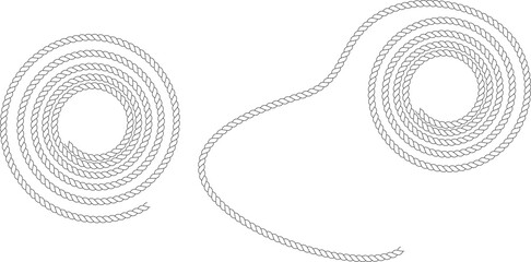 black white spiral rope on transparent background