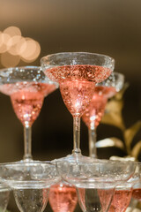Wine Glass of Red Champagne