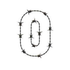 Barbed Wire 3D Alphabet or PNG Letters