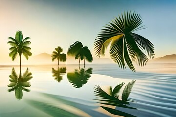palm trees on the beach Generator AI