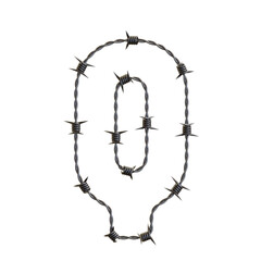 Barbed Wire 3D Alphabet or PNG Letters