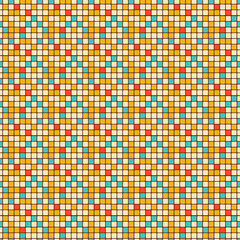 70s Style Retro Groovy Mosaic Pattern. Colorful Vintage Background