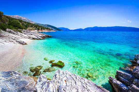 Kefalonia, Greece. Paralia Nici, beautiful Ionian Islands.