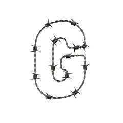 Barbed Wire 3D Alphabet or PNG Letters