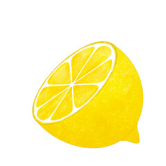 Half a lemon watercolor hand drawn