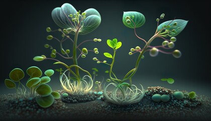beautiful colorful micro seedling for planting at home in a glass