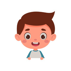 Cute little kid boy. Template for children design. Cartoon schoolboy character. Vector illustration