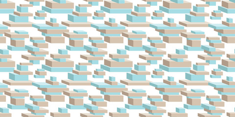 3D Box background. Seamless pattern.Vector. 立体的な箱のパターン　背景素材