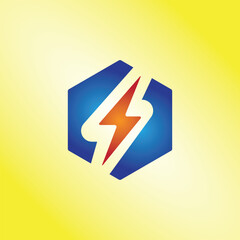 Lighting Bolt Logo Design Illustration