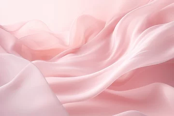 Foto op Aluminium  a soft pink background with a smooth, flowing fabric design in the center of the image is a soft pink background with a smooth, flowing fabric design in the middle.  generative ai © Oleg