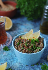 Baba ghanoush, a traditional Syrian dish	