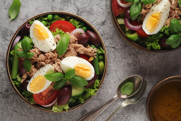 Nicoise salad - traditional French dish	