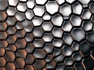 Honeycomb Aluminium Steel Metal Sheet industry wall texture pattern background wall. Ai generative illustration.