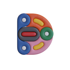 Groovy & Playful 3D Alphabet or PNG Letters