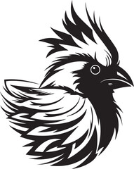 Fototapeta premium Northern Cardinal Bird Black And White, Vector Template for Cutting and Printing