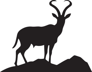 Antelope Black And White, Vector Template for Cutting and Printing