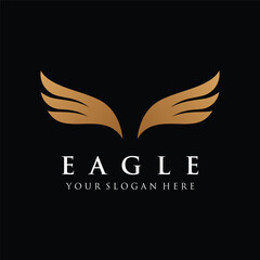 Simple eagle bird logo template design with creative idea.Vector illustration.