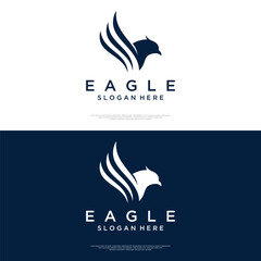 Simple eagle bird logo template design with creative idea.Vector illustration.