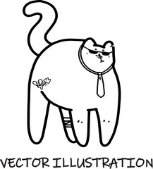 Cat Line Drawing Images vector