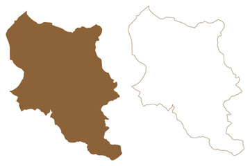 Dornbirn district (Republic of Austria or Österreich, Vorarlberg or Vorarlbearg state) map vector illustration, scribble sketch Bezirk Dornbirn map