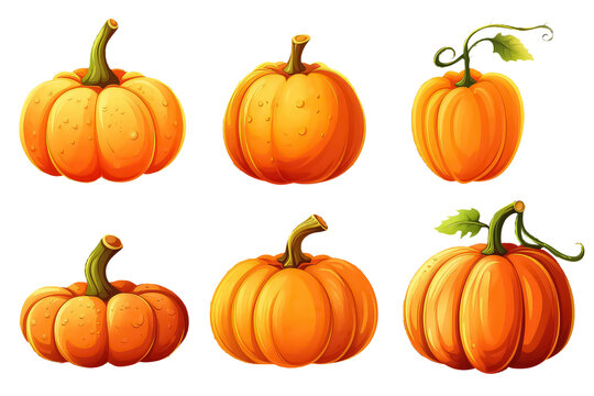 Pumpkin - squash for Halloween or Thanksgiving Day flat color, AI Generative AI